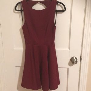 Maroon knitted skater dress